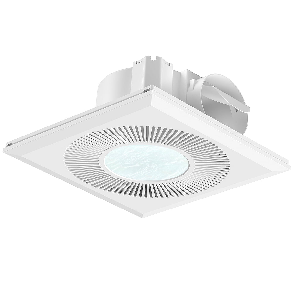 Bathroom 12IN Exhaust Fan with Light 165CFM 3CCT Shower Bathroom Vent Fan with 1400lm Led Light Combo Quiet 1.2 Sones Bath Ceiling Vent with Adjustable Led Light (6500k Ivory White)