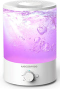 MEGAWISE 3.5L Cool Mist Humidifier with Top Refill, Large Capacity of 3.5L, Easy Safe and Convenient for Home + 7 Night light Colors