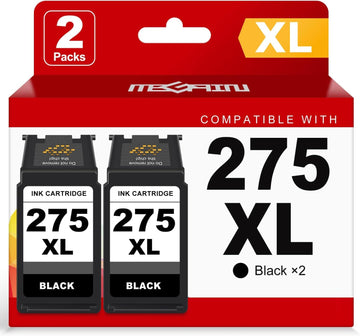 MEGAIN 275XL Ink Cartridges Replacement for Canon PG-275 275XL PG-275XL for Canon PIXMA Printer TS3500 TS3522 TS3700 TS3722 TR4700 TR4720 TR4722 Printers Ink Cartridge (2-Black Combo Pack, 2-Pack)