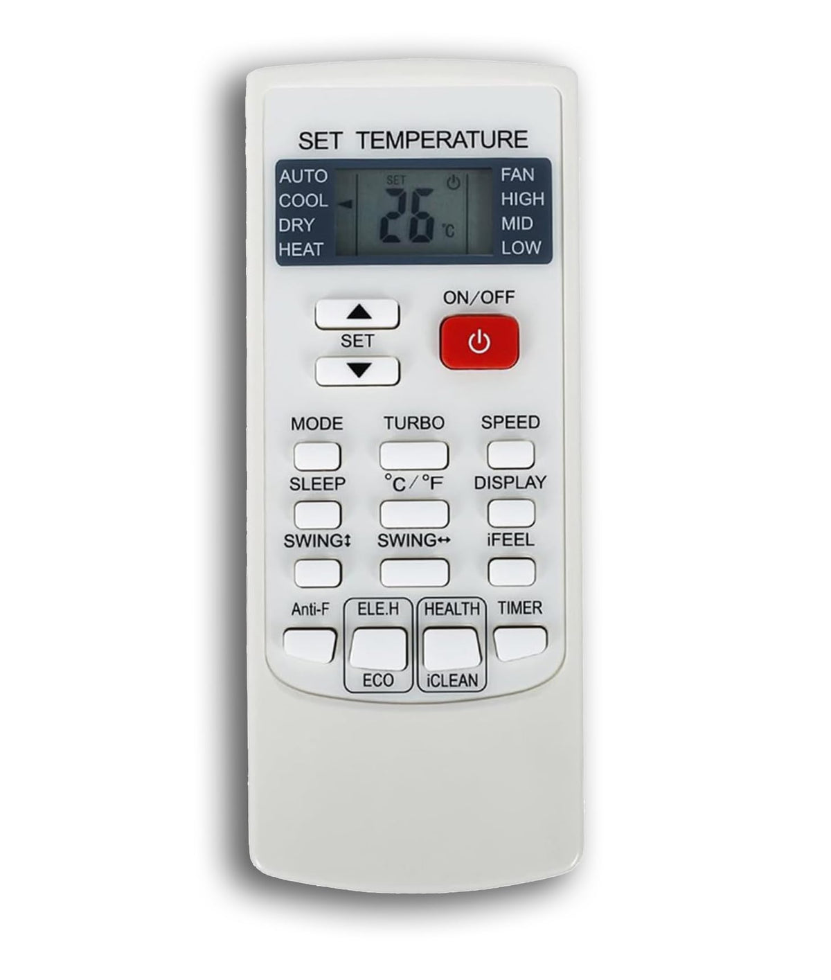 Replacement Remote Control for Della AC Air Conditioner 048-MS-12K2V-17S-IN 048-MS-12K2V-22S-IN 048-MS-12K1V-17S-IN 048-MS-18K2V-17S-IN 048-MS-24K2V-17S-IN 048-MS-18K2V-22S-IN 048-MS-24K2V-17S-I+O
