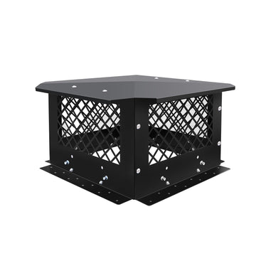 Chimney Rain Cap, Chimney Cover Fireplace Chimney Flue Caps, Adjustable Metal Strips with Bolts Screws Black (9" x 9")