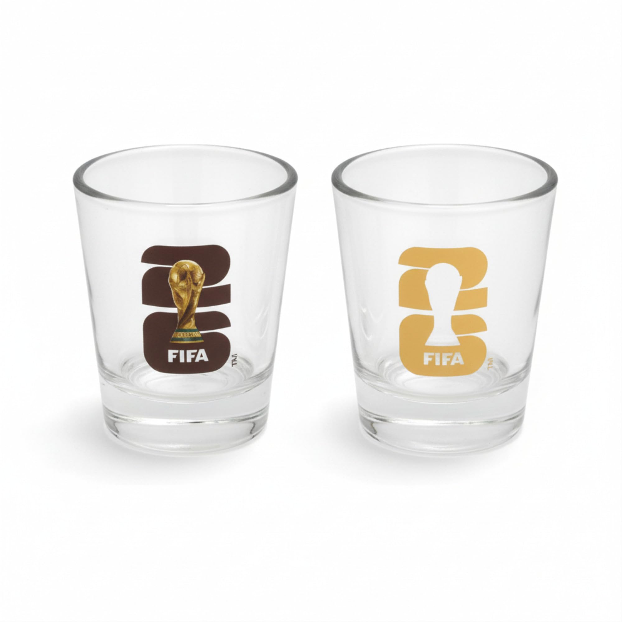 Official FIFA World Cup 2026 Edition - 1.7oz Trophy Shot Glasses (Set of 2) - Once-in-a-Lifetime Collector’s Item – Perfect for Tailgates, FIFA Parties, Mancaves or Bars Gift for Soccer Fans