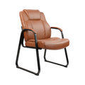 Clatina Big & Tall 500 Lb. Guest Chair, Pu Leather Office Reception Chairs with Sled Base, Desk Chair No Wheels for Waiting Room Conference