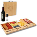 Charcuterie Board - Large Bamboo Cheese Board with Magnetic Knife Set - Wooden Cheese Platter - Foldable Charcuterie Board for House Warming Gifts New Home & Wedding Gifts