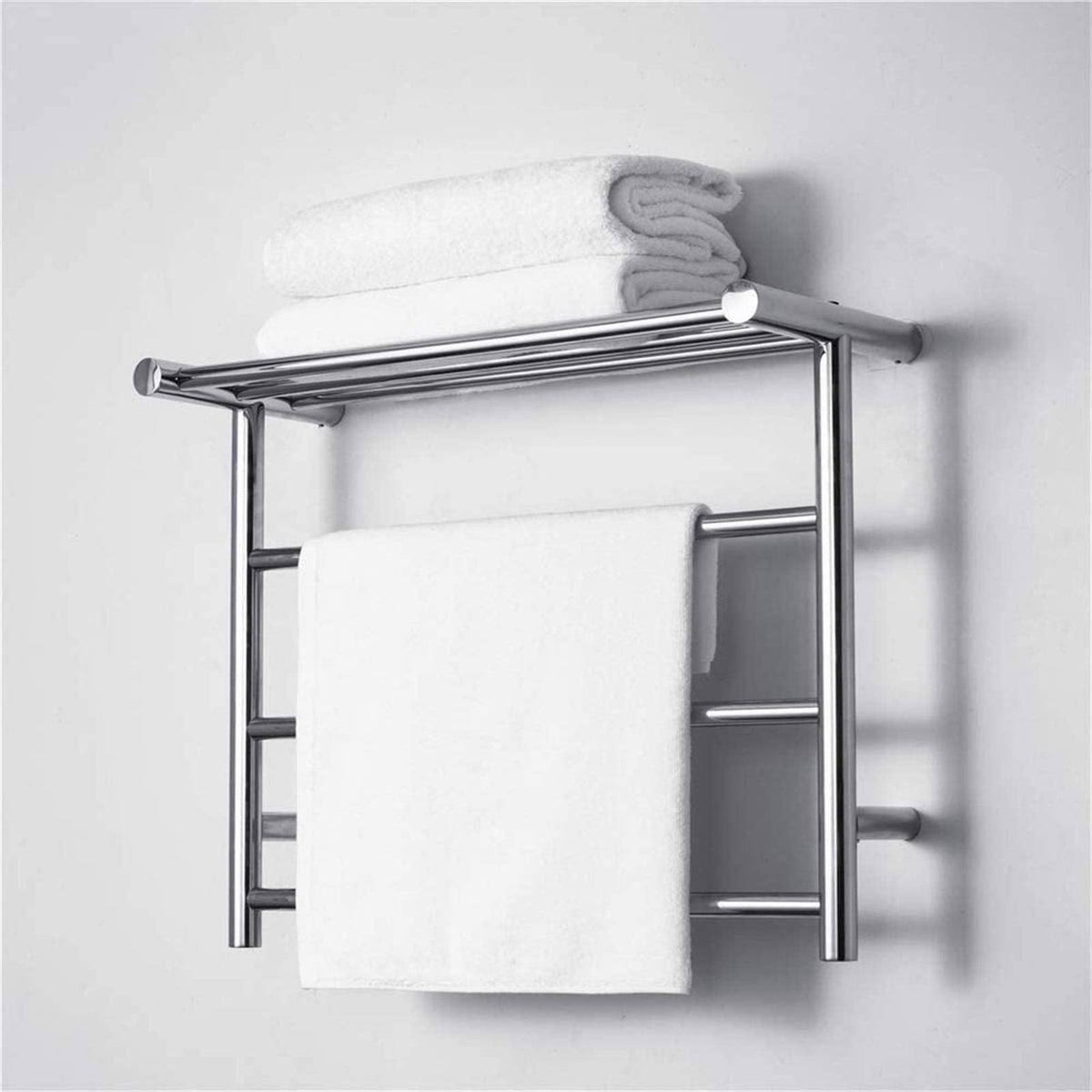 Bathroom Wall Heater Electric Heated Towel Rack, Vacuum Plating Heated Towel Warmer, 304 Stainless Steel Drying Rack Towels, 480X610X230Mm,Gold