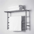Bathroom Wall Heater Electric Heated Towel Rack, Vacuum Plating Heated Towel Warmer, 304 Stainless Steel Drying Rack Towels, 480x610x230mm,Gold (Color : Silver) (Silver)