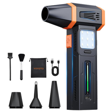 Compressed Air Duster, Electric Air Duster with Powerful 40MM Brushless Motor and 430G Storm Force, 360W Max Power & 59.2WH Rechargeable Blower, Up to 6H, 4 Gear Turbofan for Keyboard Car Home Outdoor