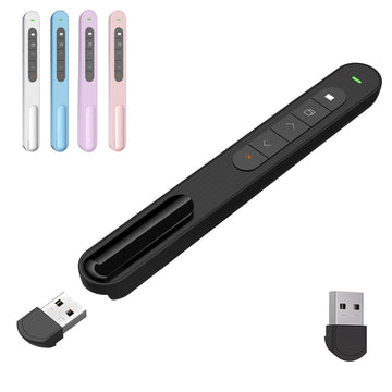 Presentation Clicker for Powerpoint Presentations, Black, A | Long-Range Wireless Presenter Remote, Magnetic USB Receiver, PowerPoint Clicker Compatible with Windows/Android/macOS/Linux