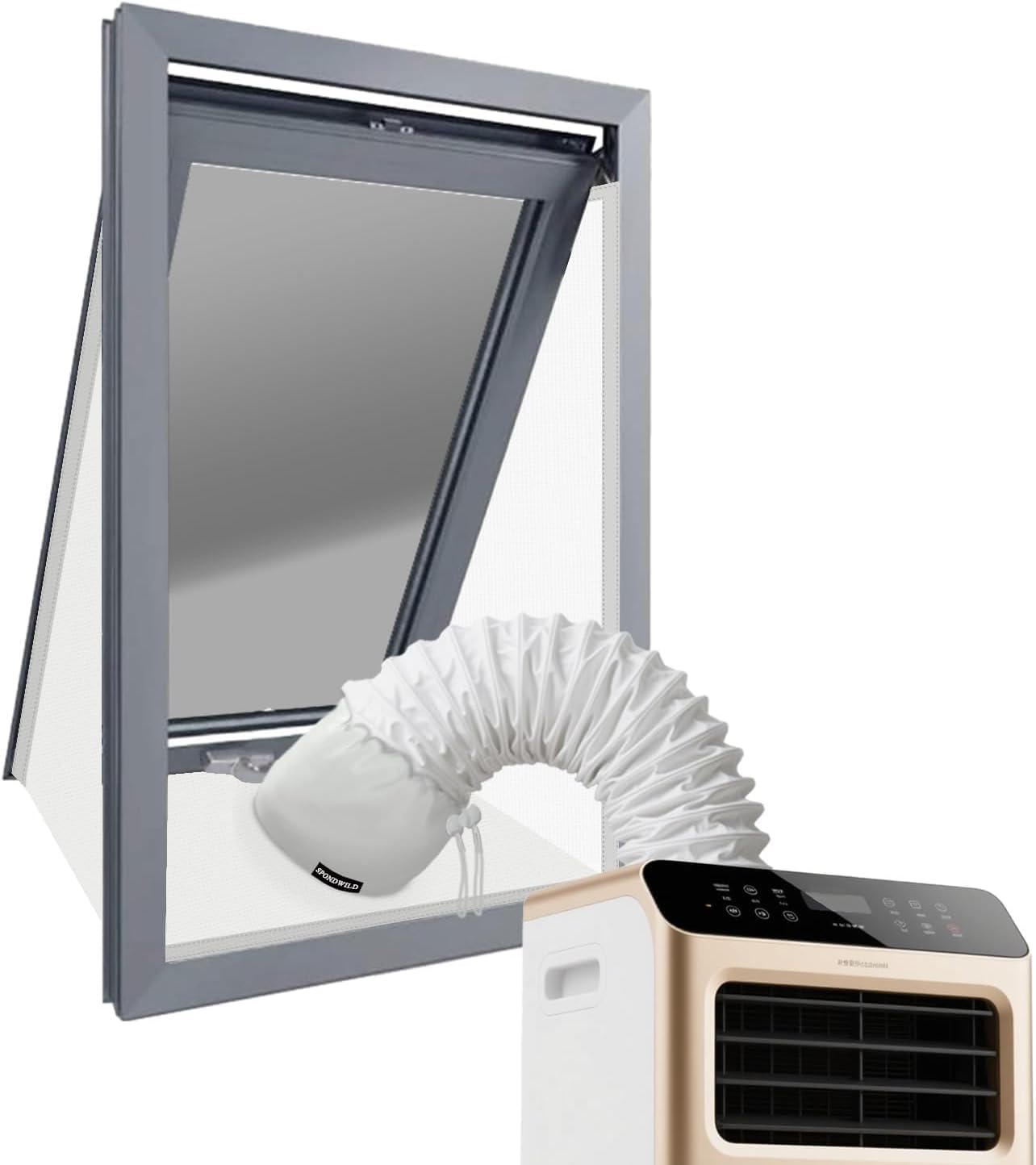 157"/400CM Portable AC Window Seal Kit - Air Conditioner Window Seal for Window Air Conditioner & Dryer, Waterproof Window Seal Kit, Easy Install for Push Out Windows
