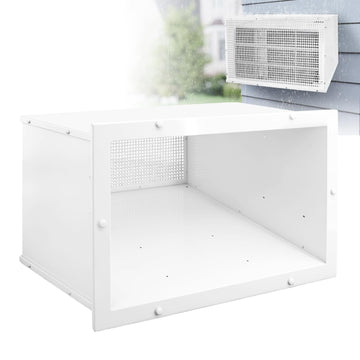 26'' PTAC Wall Sleeve with Decorative Frame and Ventilation Mesh Backplate | Flange Design Through the Wall Air Conditioner Sleeve, Dual Security Assurance, Pre-drilled Installation Holes& Drain Hole