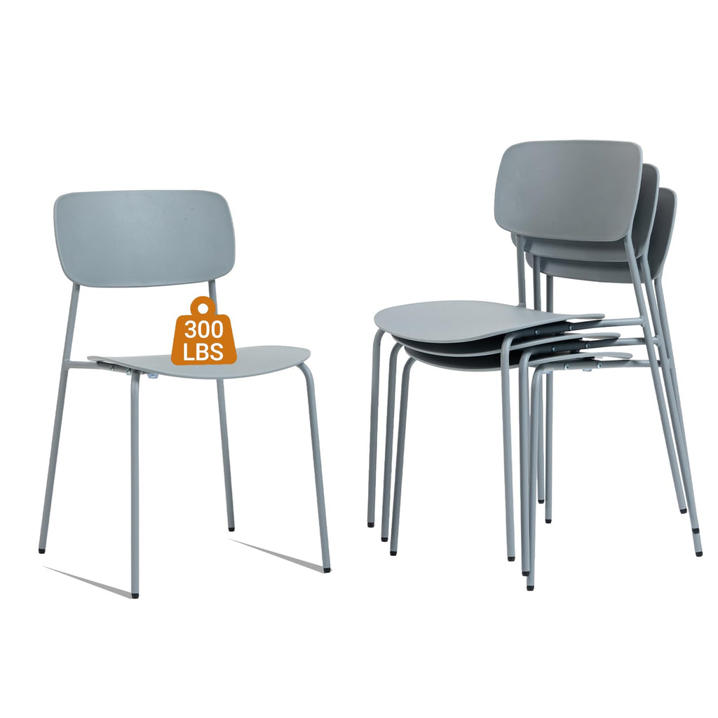 Sidanli Stacking Chairs Set of 4, Office Guest Chairs with Metal Legs, Stacking Office Chairs for Conference Reception Church Lobby, Capacity