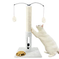 31" Cat Scratching Post Kitten Toys for Indoor Cats Interactive Scratcher with Tracking Ball, Sisal Scratch Rope for Large Cats,Sturdy Base Cat Scratch Post, (Beige, 31" H)