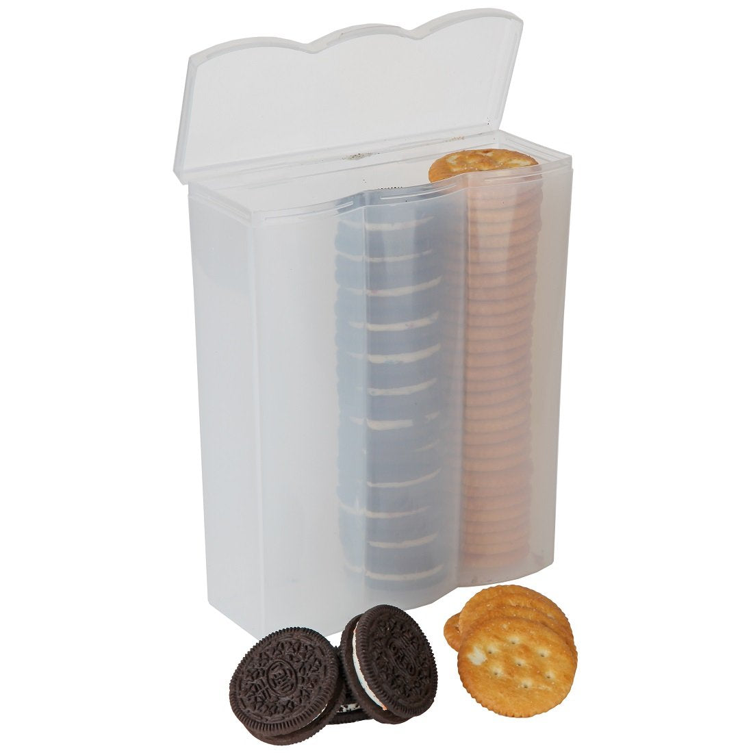 Home-X Convenient Cracker & Cookie Keeper - Airtight Storage Containers Perfect for Preserving Freshness - Saltine Cracker & Cookie Keeper - Crush-Proof Round & Square - 3 Rows