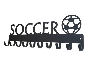 The Metal Peddler Soccer with Ball Sports Medal Hanger Display