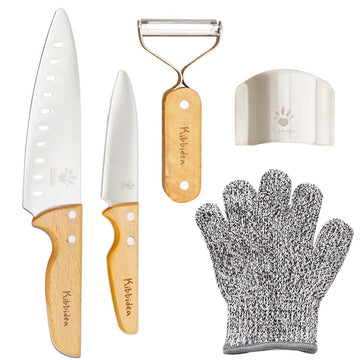 Kibbidea Kids Knife Set for Real Cooking, Kid-friendly Kitchen Chef Knives