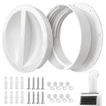 Dual Size Wall Mount Connector 6 and 6.5 Inches for Portable Air Conditioner Vent Ac Exhaust Hose Coupler Compatible 6 and 6.5 in Hose Accessories Plug White Off Season Cover Plug 1Pack