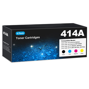 414A Toner Cartridge 4 Pack High Yield MFP M479fdw (with Chip) Compatible for HP 414A 414X Work for Color Laser Jet Pro MFP M479fdw Toner M454dw M454dn M455dn MFP M480f M479dw M479fdn Printer W2020A