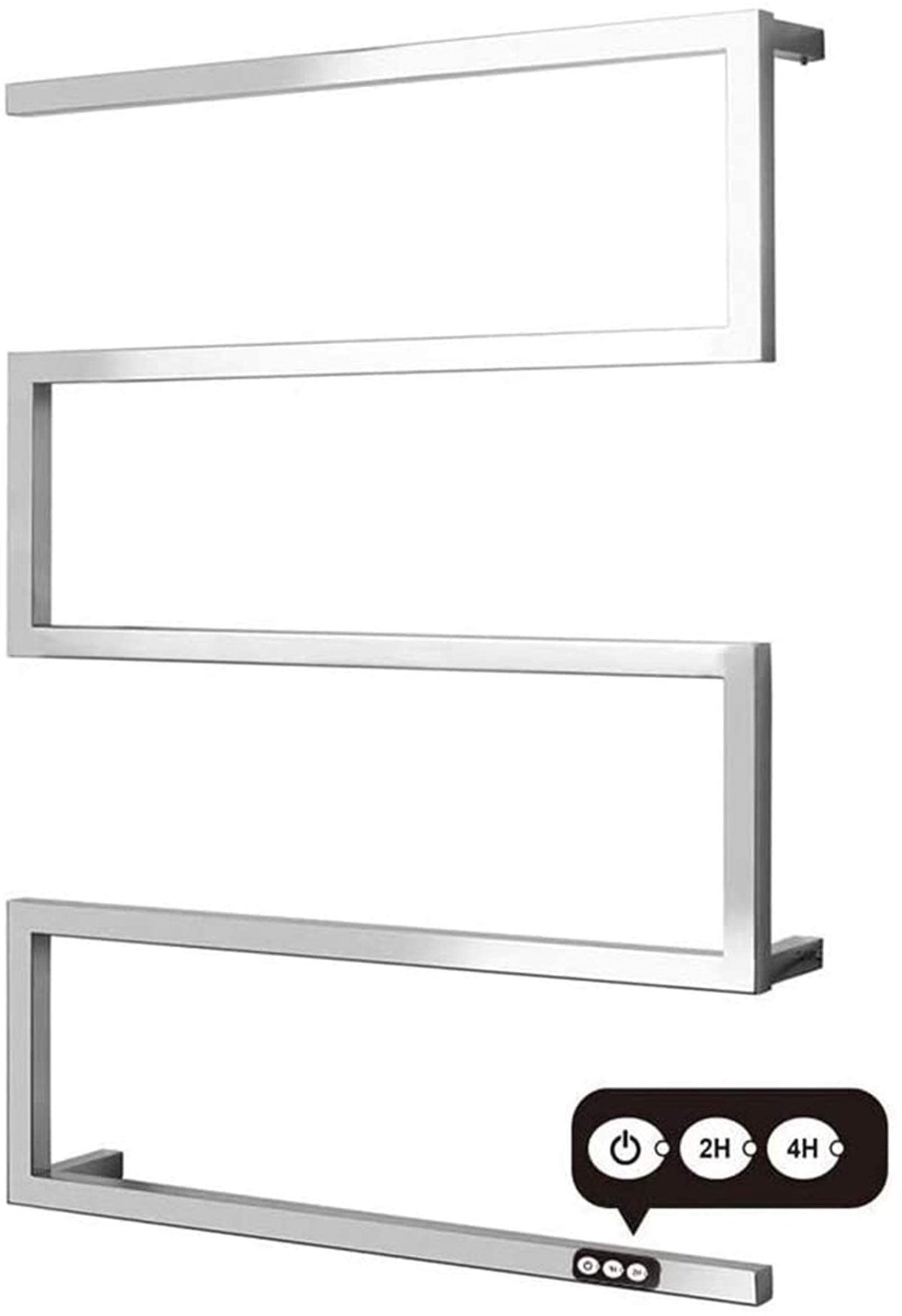 Heated Towel Rail Rails Towel Warmer,Towel Warmer Heated Drying Rack with Built-in Timer, Wall Mounted Electric Heated Towel Drying Rack for Bathroom Home Hotel, 304 Stainless Stee