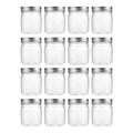 novelinks 8 oz Clear Plastic Jars with Airtight Lids, 16 Pack Plastic Mason Jars with Lids 8oz, Refillable Storage Slime Containers & Small Spice Jar for Kitchen Organization (16 Pack,Silver)