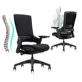 Clatina Office Chair Swivel Executive Chair, Adjustable Ergonomic Computer Chair with 3d Armrest and Lumbar Support, Fabric Backrest Task Chair