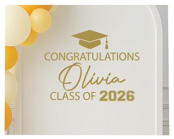 Custom Graduation Vinyl Decal for Sign Congratulations Class of Graduation Party Graduate Sign for Balloon Arch or Entryway Vinyl Decal