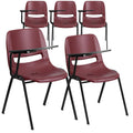 Flash Furniture 5 Pack Hercules Series 880 Lb. Capacity Burgundy Ergonomic Shell Stack Chair with Black Frame, Set of 5