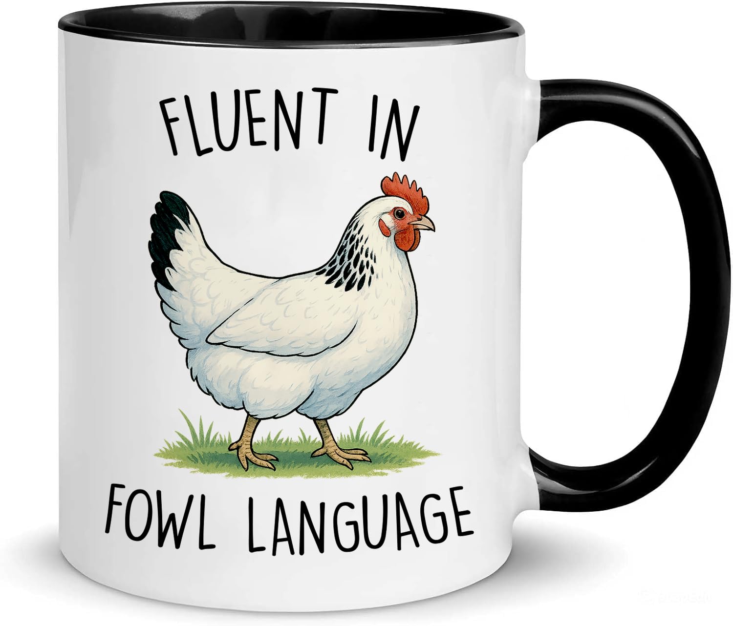 Fathers Day Chicken Gifts For Men - Fluent In Fowl Language Coffee Mug – Funny Chickens Cups For Friend, Farmer, Chicken Lover - Unique Chickens Gifts For Christmas, Birthday, Mothers Day Present