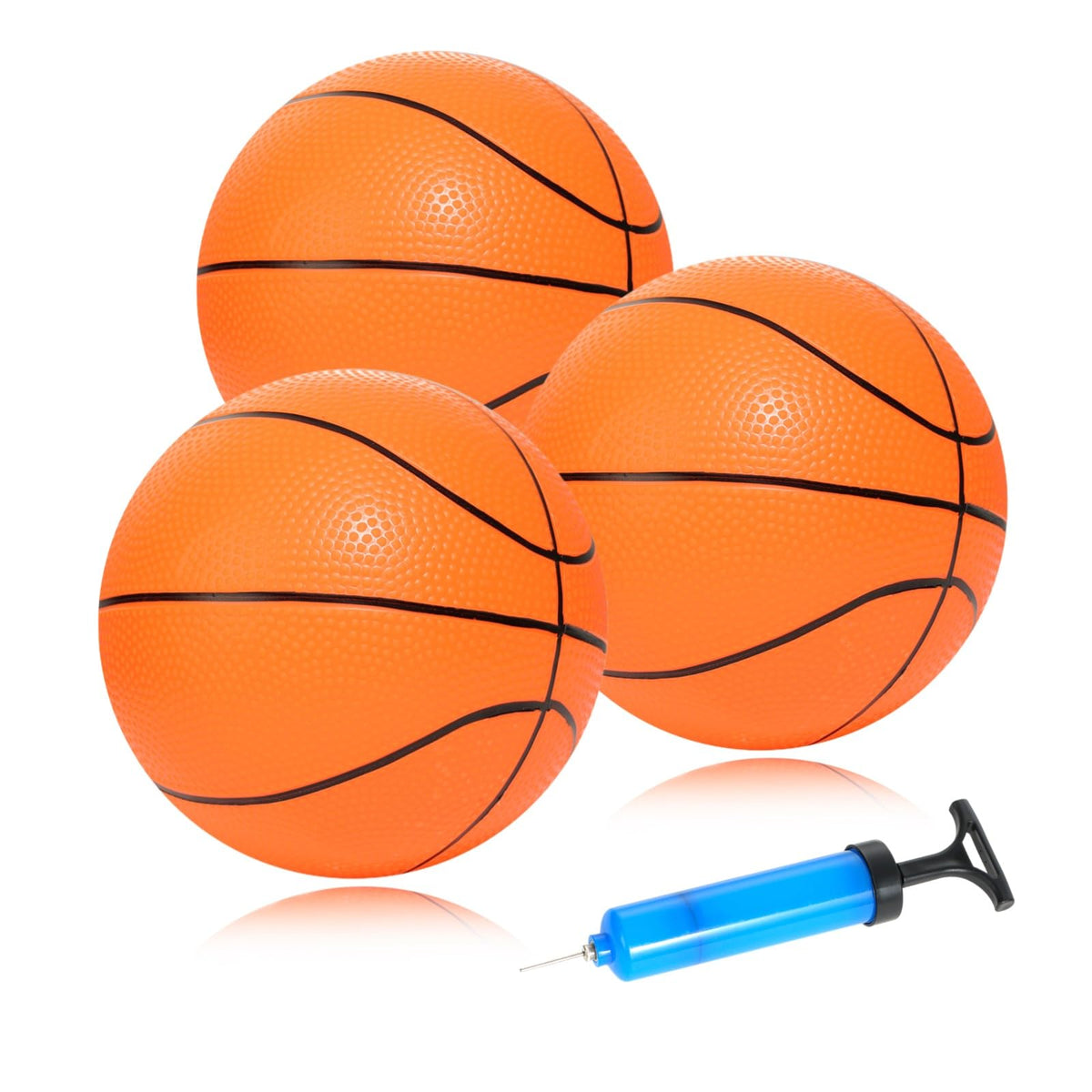 Mini Basketballs 3 Pack - 7inch Small Basketball Size 3 Set with Pump Needle - Ideal for Mini Hoop, Outdoor & Indoor Play - Kids Basketball Party Favors