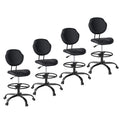 Drafting Chair with Back Support, Tall Desk Rolling Stool (black, Set of 4), 4PK