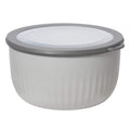 Oggi Prep, Store & Serve Plastic Bowl w/See-Thru Lid- Dishwasher, Microwave & Freezer Safe, (4 qt) Lt Gray w/Dk Gray Lid