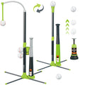 3-in-1 T Ball Set for Kids, Adjustable Height Hanging Baseball Batting Tee Set with 2 Bats, Teeball Hitting Stand, Ball Launcher for Toddlers, Sport Toys Outdoor/Indoor for Boys Girls