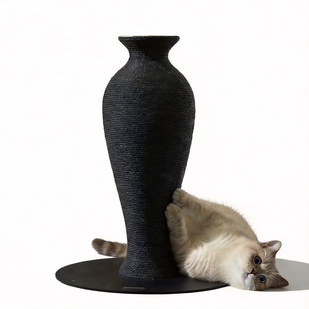 Furrytail Vase Clawer,Cat Scratcher,Scratching Post with Paper Rope, Recycle cat Tower, Large, Aesthetic Cat Scratching Post for Indoor Cats, (22 "H)