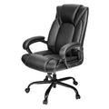 Outfine High Back Leather Executive Chair Adjustable Tilt Angles Swivel Office Desk Chair with Thick Padding for Armrest and Ergonomic Design