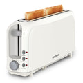 SEEDEEM 2 Slice Slim Toaster, Single 10" Long Slot Toaster Fits Bagels & Artisan Bread, 6 Shade Settings, Cancel/Reheat/Defrost, Removable Crumb Tray, Auto Shut-Off, White