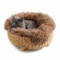 Cat Luxury Cat Bed for Indoor Cats, Plush Furniture for Comfort and Relaxation, Soft Covered Nest for Cats, Washable Warm Design with Modern Zen Style