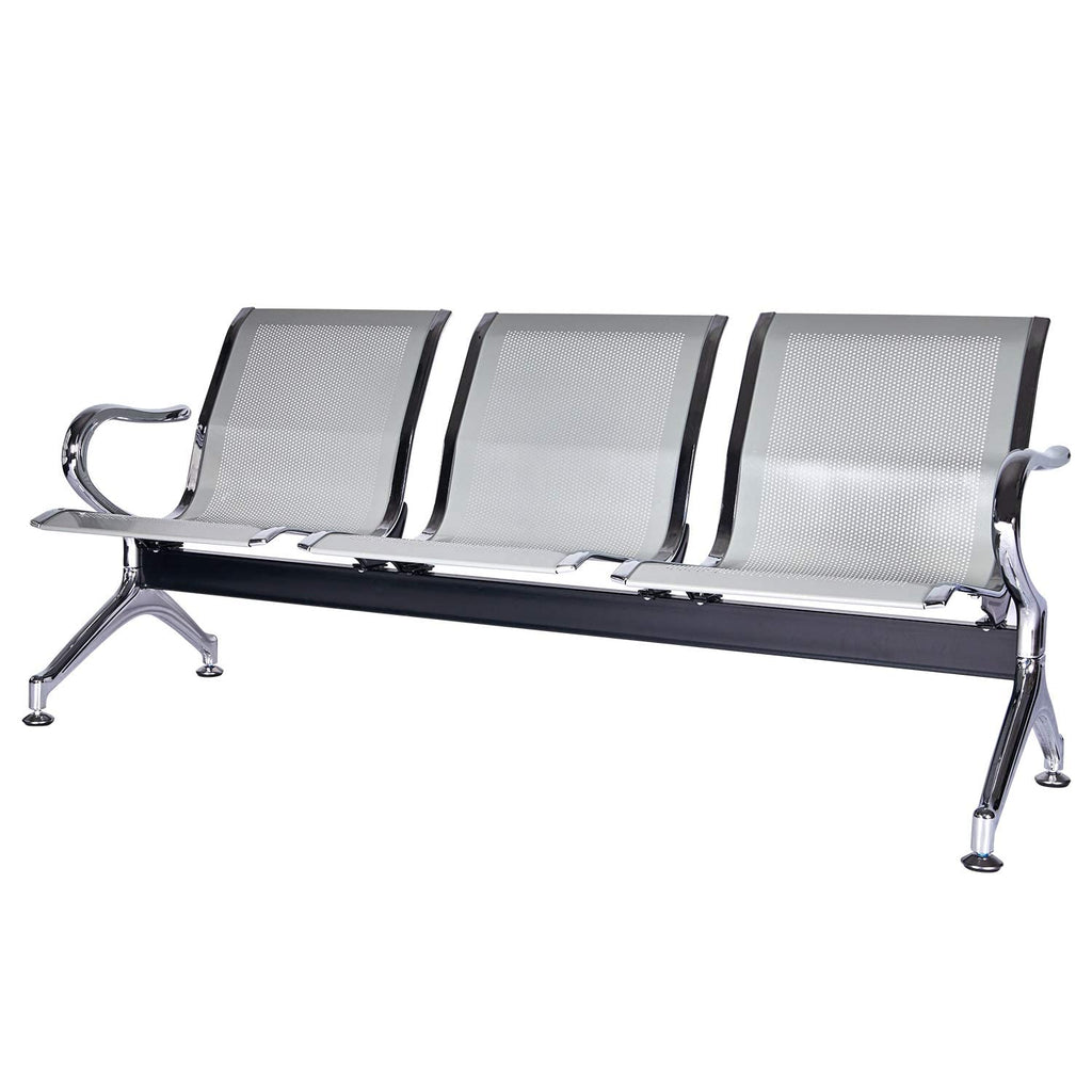 Buenotoys 3-seat Waiting Room Chairs - Waiting Room Bench with Arms Airport Reception Bench Guest Reception Chairs Lobby Bench Waiting Area for