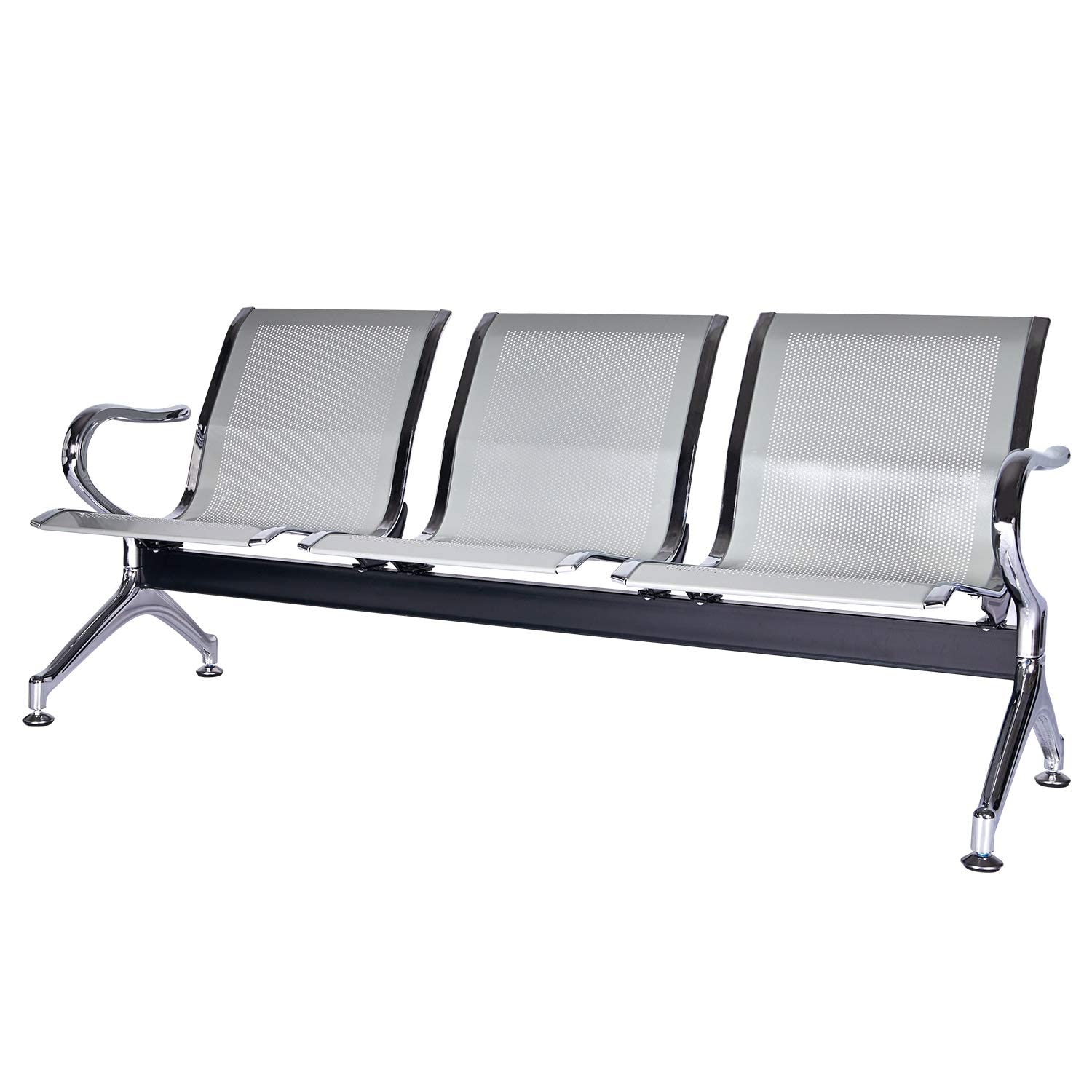 Buenotoys 3-seat Waiting Room Chairs - Waiting Room Bench with Arms Airport Reception Bench Guest Reception Chairs Lobby Bench Waiting Area for