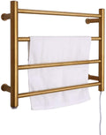 Heated Towel Rail Rails Electric Towel Warmer, Heated Towel Racks Wall Mounted Energy Saving Stainless Steel Towel Heater Racks 58W Hot Towel Rack for Bathroom, Gold,HardWire