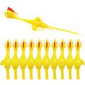 Slingshot Chicken Rubber Chicken Flick Chicken Flying Chicken Flingers Stress Gag Toys, Rubber Chicken Slingshot Funny Christmas Stuffers Easter Chicks Novelty Gifts for Kids (Yellow 10 Pcs)