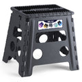 Delxo Folding Step Stool 13 Inch,300 Lbs Step Stool for Adults Dark Grey, Dot Gray