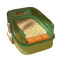 Pet Supplies, Kitten Litter Box with Scoop,High Sided Open Cat Toilet for Small Cats & Travel(Green)