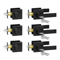 Exterior Door Lock Set with Deadbolt, Door Locks for Front Door with Single Cylinder Deadbolt Lock, Matte Black Door Handle with Lock and Key for Front Door, 3 Pack (All Same Keyed Alike)