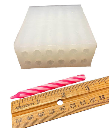 3” silicone birthday candle Mold mini taper 12 cavities