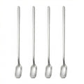 Long Handle Iced Tea Spoons Set of 4, 9.8" Stainless Steel Spoons for Stirring Coffee, Tall Glasses, Milkshake, Latte - Square Head Reaches Bottom, Dishwasher Safe Long Teaspoons for Ice Cream