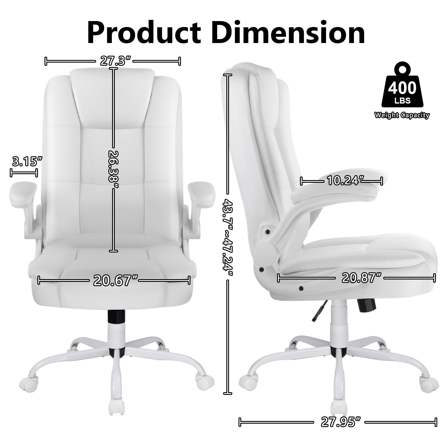 Vendorz Executive Office Chair, High Back Ergonomic Desk Chair with Lumbar Support, Adjustable Big and Tall Computer Chair, 360° Swivel, Pu
