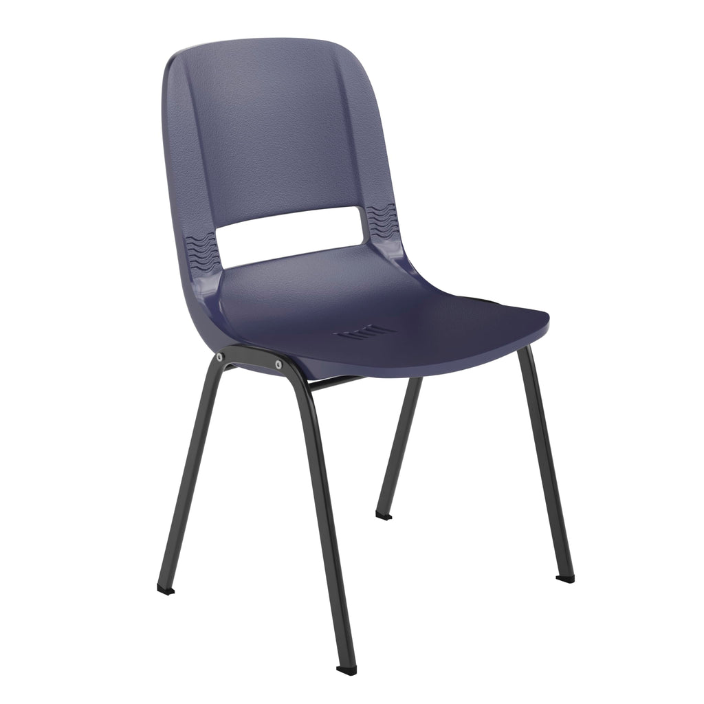 Emma + Oliver Navy Fabric Ergonomic Office Chair, 17.25"W x 21.5"D x 29"H, True Navy Plastic/black Frame