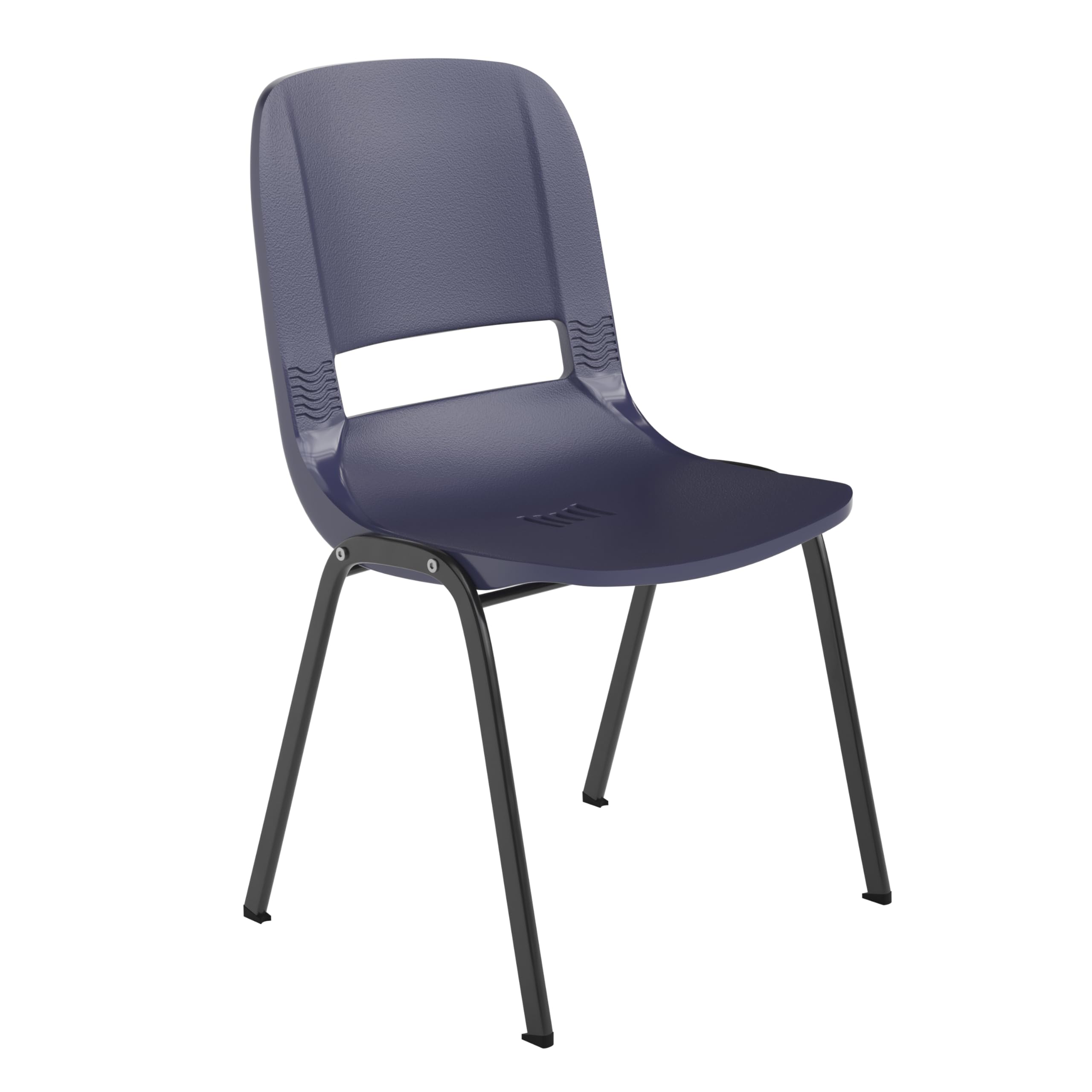 Emma + Oliver Navy Fabric Ergonomic Office Chair, 17.25"W x 21.5"D x 29"H, True Navy Plastic/black Frame
