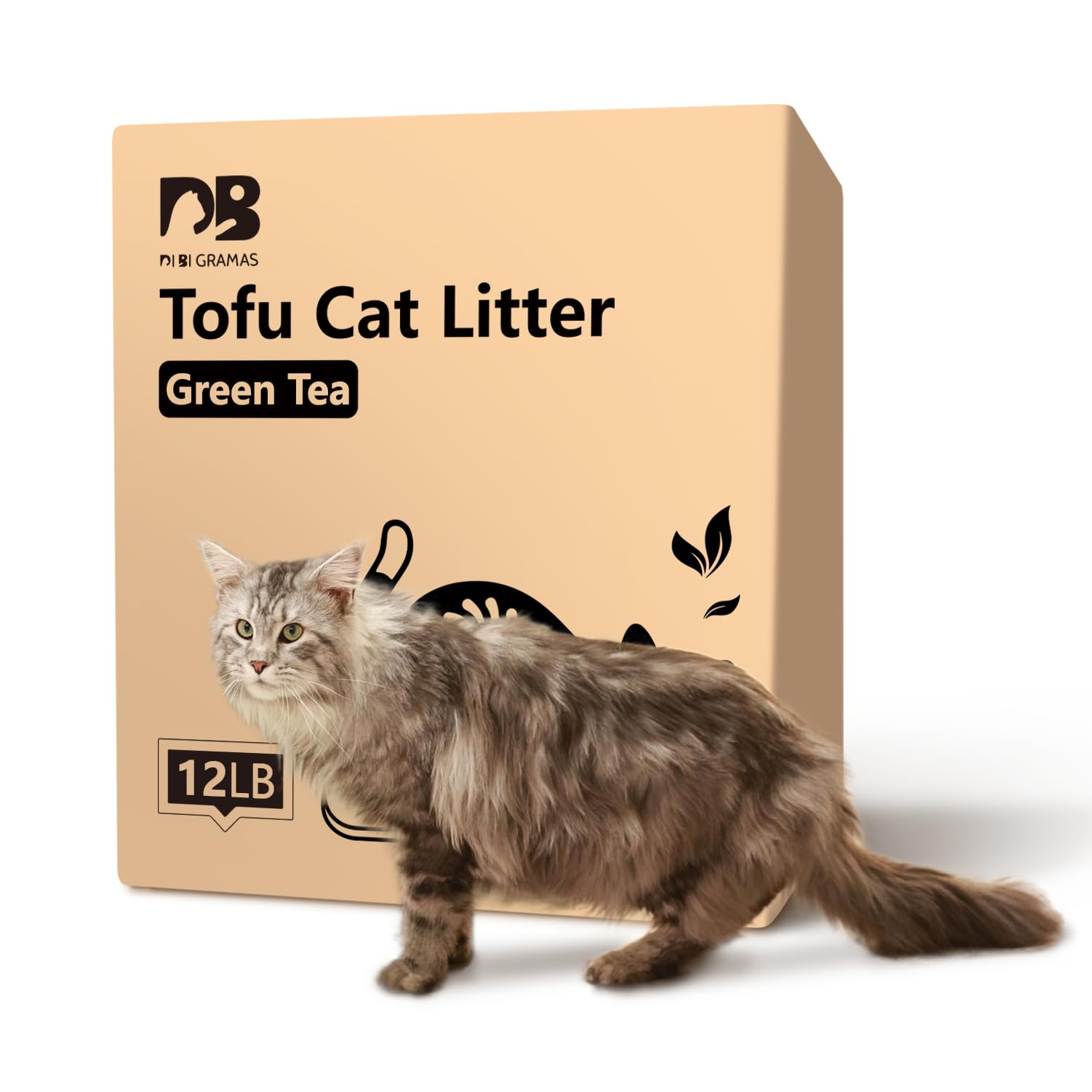 Cat Litter 12LB/2 Packs Dust-Free Clumping Tofu Cat Litter Quickly Absorb Odors Toilet Can Flush Into The Toilet Pure Natural tofu cat Litter (Green Tea)
