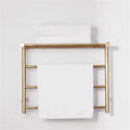 Bathroom Wall Heater Electric Heated Towel Rack, Vacuum Plating Heated Towel Warmer, 304 Stainless Steel Drying Rack Towels, 480X610X230Mm,Gold