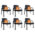 Clatina Big & Tall 500 Lbs Waiting Room Chair, Leather Office Reception Guest Chair No Wheels with Padded Arms for Elderly Home Desk Conference
